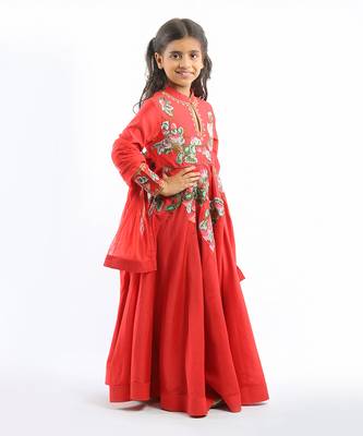 Red Embroidery Anarkali Set 2