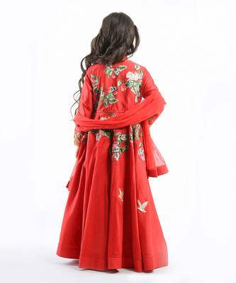 Red Embroidery Anarkali Set 3