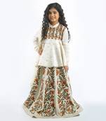 Floral Embroidered Ivory Lehenga Set