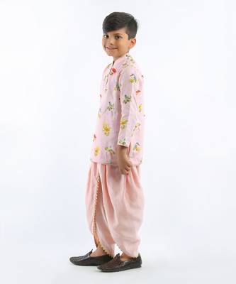 Pink Birds Printed Kurta Set 2
