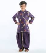 Multicolor Birds Printed Kurta Set