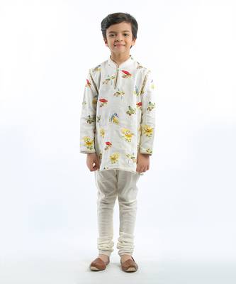 White Birds Printed Kurta Set 1