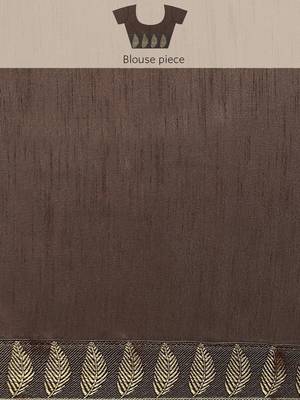 Brown Printed Poly Crepe Casual Women'S Saree With Blouse Piece. 5