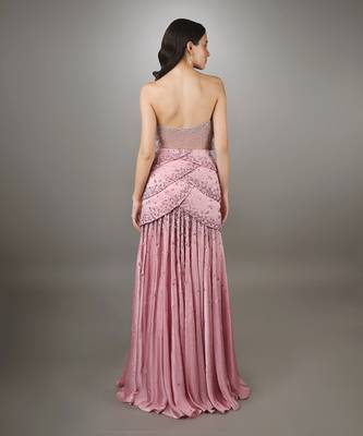  Rose Pink Textured Gown  4