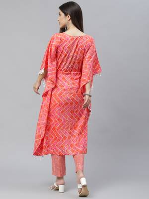 Peach printed cotton cotton-kurtis 2
