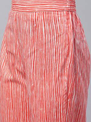 Peach printed cotton cotton-kurtis 5
