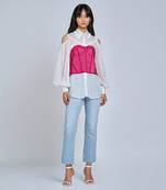 Pink  Cold Shoulder Shirt
