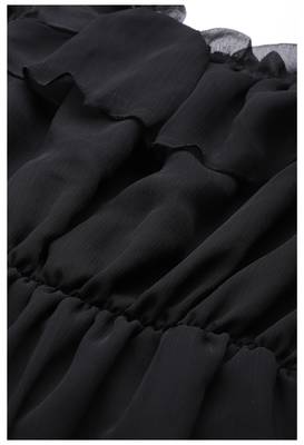 Black plain georgette short-dresses 5