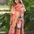 Heavy Party Wear Peach Colour Banarasi Silk Saree With Sophesticated Woven Paithani Work