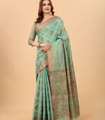 Women'S Chanderi Cotton Silk Saree With Unstitched Boluse Piece