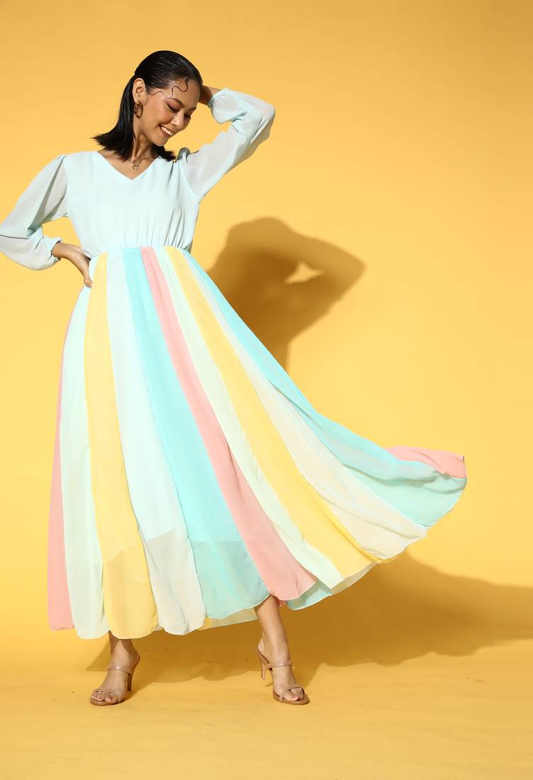 plain georgette maxi dress Plain Georgette Long Dress The Georgette Long Seam Gown SLOAN