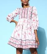 Multicolor printed cotton long-dresses