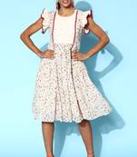 Off-white printed cotton long-dresses