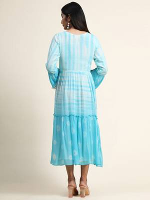 Fancy And Trendy Party Wear Kurti In Stunning Blue Colour 2