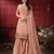 Thread Jari Sequance Embroidery Work Peach Colour Salwaar Kameez In Ethnic Faux Georgette Fabric