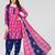 Pisara Pink Crepe Printed Dress material With Dupatta