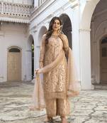 Heavy Designer Embroidery Work Peach Colour Salwaar Suit With Great Ethnic Feels