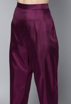 Purple embroidered silk blend salwar 4