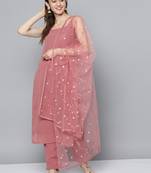 Mauve sequins georgette salwar