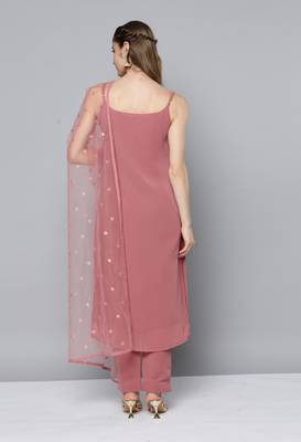 Mauve sequins georgette salwar 2