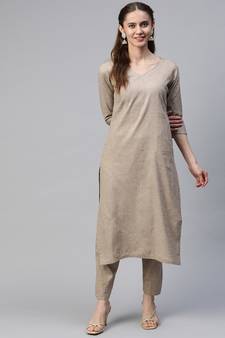 SHADES Handloom brown suit set (set of 2)