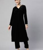 Women's Black Velvet Salwar Suit Set