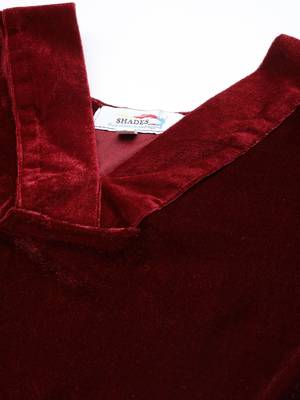 SHADES Maroon Velvet Suit (Set of 2) 2