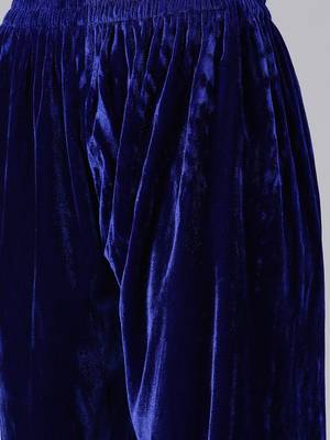 SHADES Royal Blue Velvet Suit (Set of 2) 3