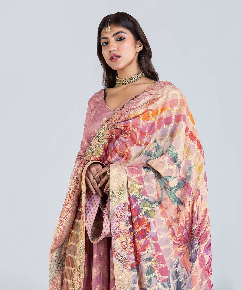 Vayu Zari Pink Lehenga Set With Dupatta