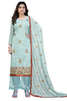 Green embroidered Art Silk salwar
