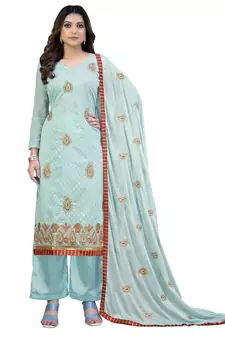 Green embroidered Art Silk salwar