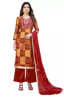 Multicolor embroidered silk salwar
