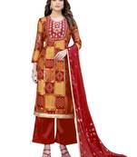 Multicolor embroidered silk salwar