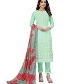 Green embroidered georgette salwar