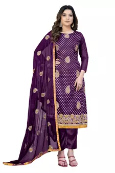 Multicolor embroidered chanderi salwar