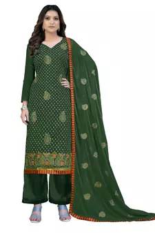 Green embroidered chanderi salwar