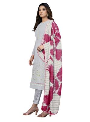 Grey embroidered georgette salwar 2