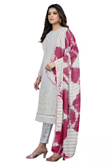 Grey embroidered georgette salwar