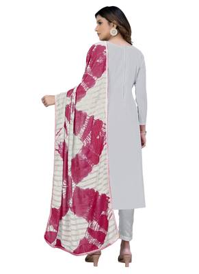 Grey embroidered georgette salwar 3