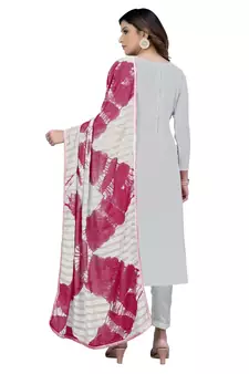 Grey embroidered georgette salwar