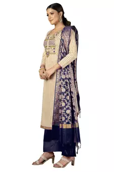 Beige embroidered Art Silk salwar