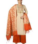 Beige embroidered Art Silk salwar