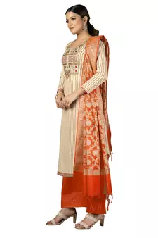 Beige embroidered Art Silk salwar