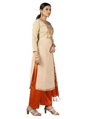 Beige embroidered Art Silk salwar 4