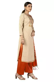 Beige embroidered Art Silk salwar