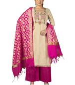 Beige embroidered Art Silk salwar