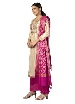 Beige embroidered Art Silk salwar 2