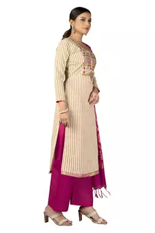 Beige embroidered Art Silk salwar