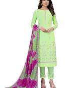 Green embroidered georgette salwar