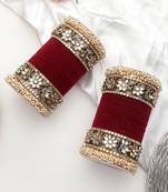 Maroon bangles-and-bracelets